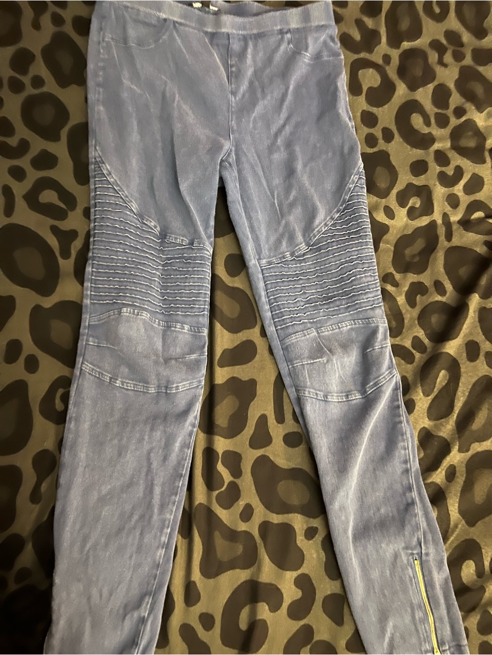 Women’s Light Blue Skinny Moto-Stitch Jeans